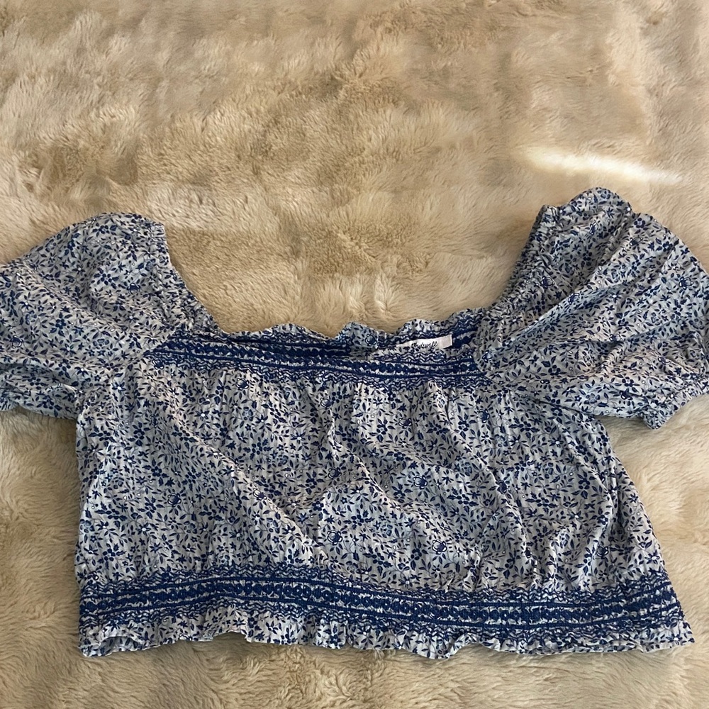 Madewell Blue Floral Blouse